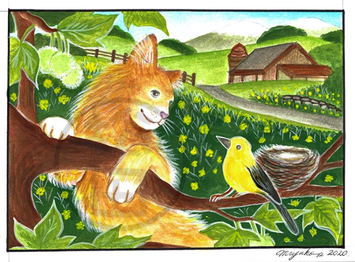 MonsieurLeChatVisitantLoiseauLowResWM