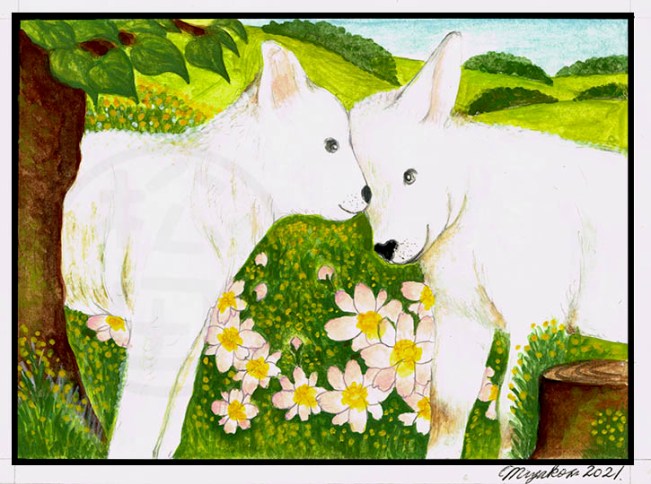 TwoSheepsPinkFlowersLowResWM