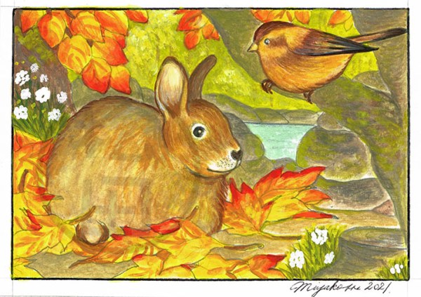 CottontailRabbitWithTreeSparrowLowResWM