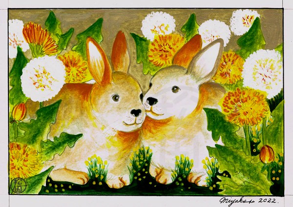 BrownHareWithDandelionsLowResWM