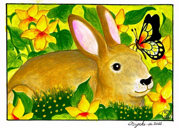 HareButterflyWithYellowVioletsLowResWM