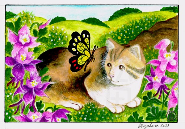 TorticoTabbyCatWithColumbinesLowResWM